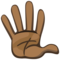 Raised Hand With Fingers Splayed - Black emoji on Facebook